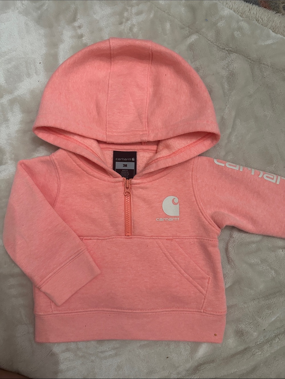 Carhartt Toddler Half-Zip Hoodie in Peach